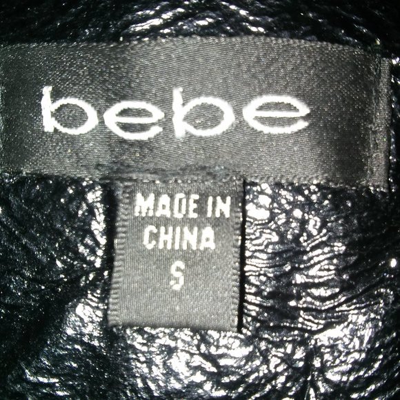 BEBE Genuine Patent Leather Jacket SZ S - Picture 6 of 7
